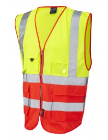 Leo Lynton Superior Class 2 Waistcoat - Yellow/Red Clothing